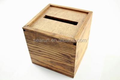 China Wooden Europe Collection Box Voter Ballot Box Fundraiser Wedding Church Donation Comment Box for sale