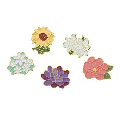 China 3D Personalized Flower Badge Maker Custom Logo Button Soft Enamel Lapel Pin for sale