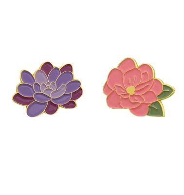 China Colorful 3D Flower Logo Lapel Pin Design Machine Custom Badge Holder for sale