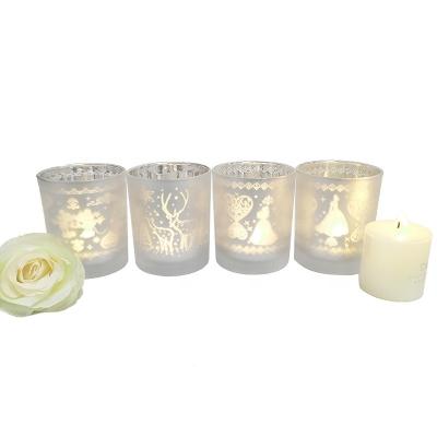 China Home Decoration Factory Produced Candle Container Wholesale Frosted Glass Candle Jar for sale