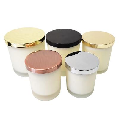 China Non Puddle High Quality Gold Metal 73mm 84mm Candle Jar Silver Lid Suitable For 70-71mm Glass Jar 81-82mm for sale