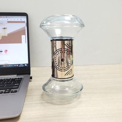 China Add Fragrance to Glass Jar to Clear New Design Perfume Essential Oil Diffuser Air Purifying Diffuser Bottle Hourglass Diffuser for sale