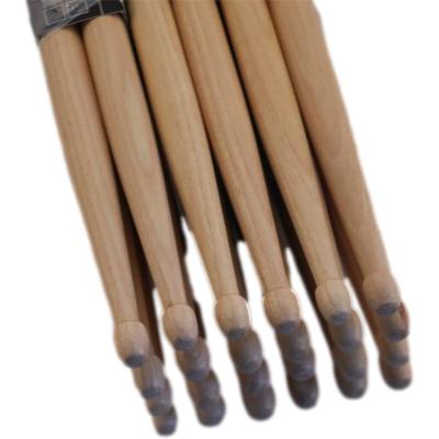 China Popular Wholesale Percussion Accessories 5A Drum Sticks Parts Natural Wood Hickory Drum Jazz Color Wooden Drumstick for sale