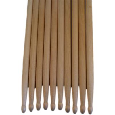 China Popular Wholesale Percussion Accessories 5A Drum Sticks Parts Natural Wood Hard Maple Drum Jazz Color Wooden Drumstick for sale