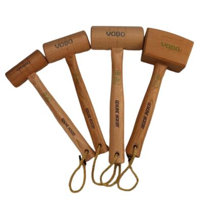 China Mallet Manufacture Chipping Hammer Helix Shaped Wooden Mallet High Quality Wood Handle Head Hickory Hammer Machinist Hammer, Round Shaped Head for sale