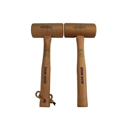 China High Quality Handle Wood Head Hickory Mallet Machinist Hammer Propeller Shaped Wooden Mallet, Round Shaped Head for sale