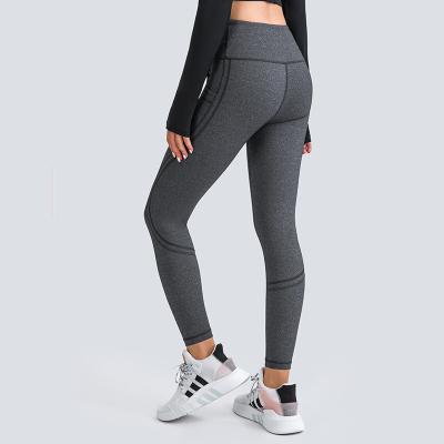 China Low MOQ Breathable Wholesale Custom Logo Yoga Leggings For Women Plain Colors Gaiters Fitness Yoga Pants for sale