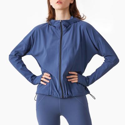 China Breathable Custom Sports Gym Yoga Wear Work Out Women Zip Up Fitness Jacket for sale