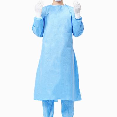 China SMS hospital isolation gown sms pp disposable medical surgical nonwoven pe isolation gown for sale