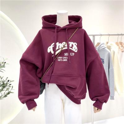 China Anti-pilling Hot Sales Loose Shear Minority Simple Design Women Autumn Hoodie for sale