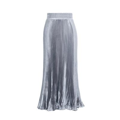 China Breathable Women's Midi Skirt Satin Retro Pleated High Waisted Satin Skirts Female Ladies for sale