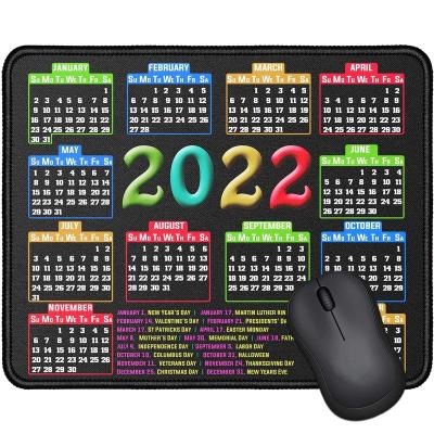 China 2022 Calendar Durable Promotional Rubber Gaming Mouse Pad Custom With Sublimation Printing Advertising Mouse Pad for sale