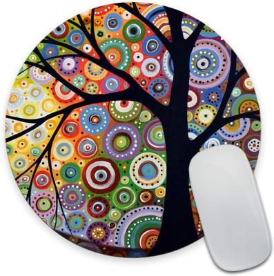 China Durable Custom Muti-color Round Rubber Flat Mouse Pad for sale