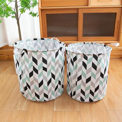 China Cotton Folding Stylish Waterproof Collapsible Laundry Basket, Multifunctional Storage Bucket, Folding Laundry Bag With Handle for sale