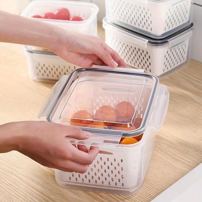 China Viable storage box with strainer and drain basket for your kitchen - perfect for storing vegetables and fruits for sale