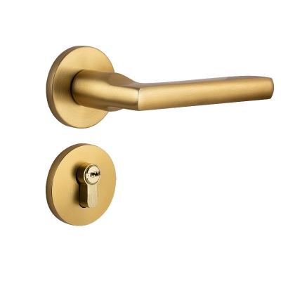 China Universal Modern Minimalist Indoor Bedroom Door Household Door Handle Door Lock Universal Magnetic Silent Solid Wood Lock Slot for sale