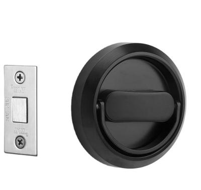 China Factory Wholesale Modern Minimalist Pull Ring Stainless Steel Single Side Invisible Door Lock With B Lock Body For Wooden Furniture for sale