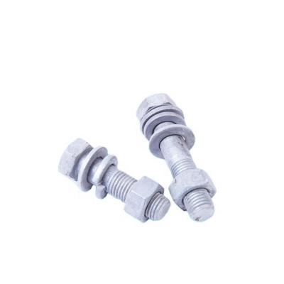 China Power Steel Accessories Hex Bolt And Nut Hot Dip Galvanized Bolts And Nuts for sale