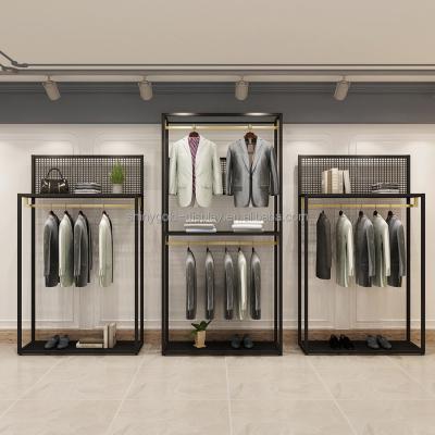 China Clothing store Guangzhou factory sale men's clothing store interior design customized high quality men's clothing store fitting suit store display rack for sale