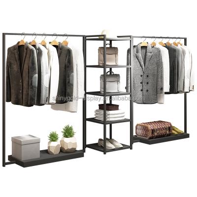 China Clothes shop clothing store custom clothes furniture stand men's clothing display rack set men's clothing display rack for man's store for sale