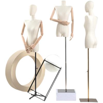 China For Lady Stand Mannequins Women Clothing Store Display Headless Half Body Female Mannequin With Arm for sale