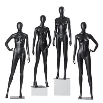 China Wholesale Shop Matte Black Fiberglass Full Body Stand Display Female Mannequins for sale