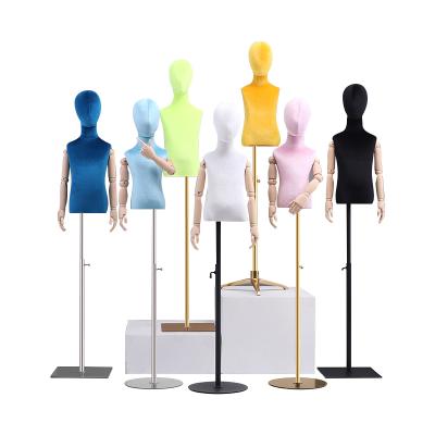 China For Model Props Display Stand Of The Store Wholesale Kids Mannequins Child Velvet Dressing Rack Half Gouache for sale