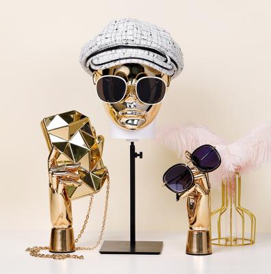 China The Other Main Top Quality Female Mannequins Female Gold Silver Pattern Head Hand Show Sunglasses Hat Smooth Smooth Shiny Scarf for sale