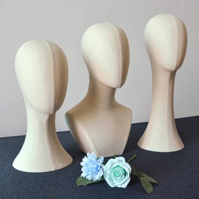 China Other Main Mannequin Head Canvas Female Mannequin Fiberglass Mannequin Head For Jewelry Decorations Can Be Inserted for sale