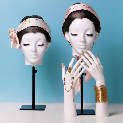 China Other Pretty Lash Smile Mannequin Head Mannequin For Wig Scarf Headwear Display for sale