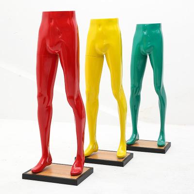 China Exhibition pants smooth mannequin legs plastic men and shiny red blue green orange color mannequin legs female for sale