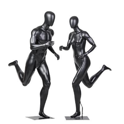 China Stand Window Display Matte Gray White Black Male Female Torso Mannequin Running Muscle Sports Full Body Dummy Model for sale