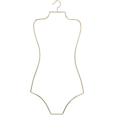 China Durable Lady Wire Swimwear Body Chrome Gold Swimsuit Hanger Swimwear Display Minimalist Swimsuit Hanger for Swimwear for sale