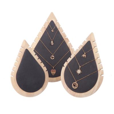 China Reusable Wooden Frame Microfiber Jewelry Display Holder Necklace Display Stand Jewelry Display Stand for sale