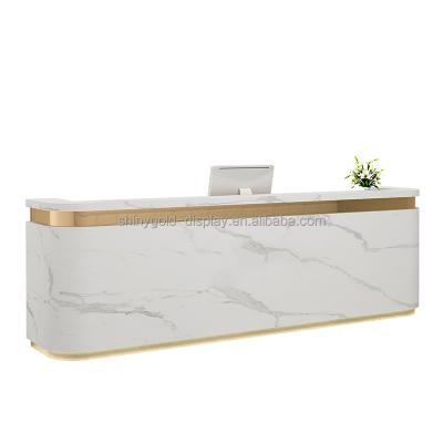 China Hot Sale Wooden Cashier Table Checkout Counter Simple Clothing Store Cashier Design Furniture Store Equipment Supermarket Cashier for sale