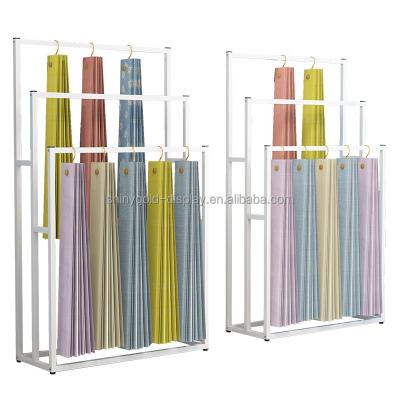 China Stores Retail Store Luxury Floor Shiny Gold Metal Stainless Steel Scarves Hanger Scarf Display Rack for sale