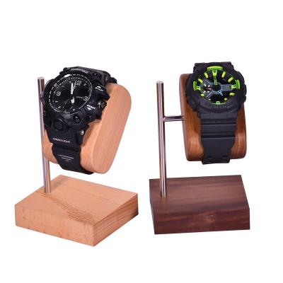 China High-End Luxury Wooden Simple Watch Store Wrist T-Bar Watch Band Display Holder Stand Watch Display Stand for sale