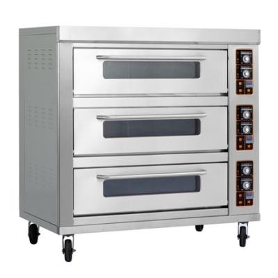 China Hotel JunJian Guangzhou Triple-layer Commerical E39B Nine-tray E39B Deck Pearl Machine Electric Pizza Baking Oven for sale