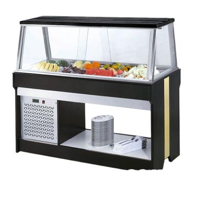 China Welbas Single-temperature shake up salad bar fridge sale/wooden salad counter/wooden salad counter E-H1560ZL4 for sale