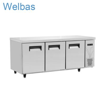 China Single-temperature CE Approval 3 Door Countertop Worktable Commercial Pizza Fridge for sale