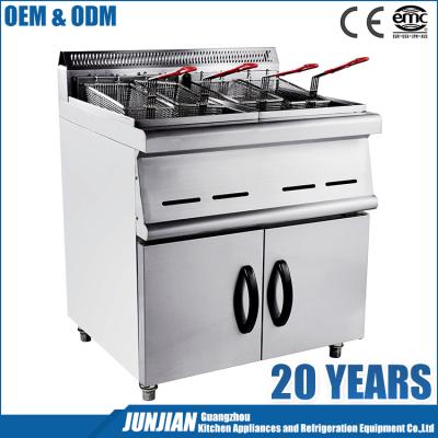 China Potato Gas Deep Fryer (2-Tank/4-Basket) Deep Fryer Gas Fries 28L+28L for sale