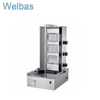 China Vertical Meat Guangzhou Welbas Stainless Steel Rotisserie Gas Shawarma Smoking Chicken Shawarma for sale