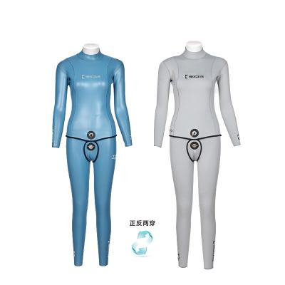 China BESTDIVE Yamamoto Neoprene Women 3mm Hoodless Antibacterial Reversible SCS Two Piece Classic Wetsuits Long Sleeve For Freediving for sale