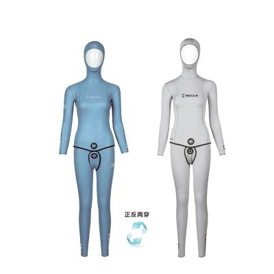 China BESTDIVE Yamamoto Neoprene Women Two Piece Classic Wetsuits 3mm Reversible Antibacterial Hooded SCS Long Sleeve For Freediving for sale