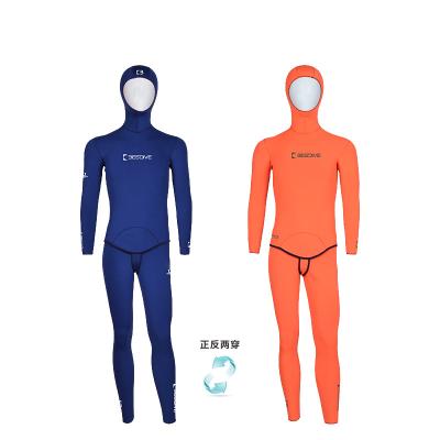 China BESTDIVE Yamamoto Neoprene Men's Classic Two-Piece Stretch Nylon Wetsuits 3mm Long Reversible Antibacterial Hooded Sleeve for Freediving for sale