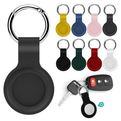 China Colored Location Tracker Case Protector APP Control Silicone Device Key Chain Lost Key Chain Cover Device Suitable For Apple Airtag Case for sale