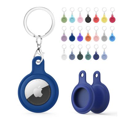 China APP Control Ring Keychain Anti Lost Rope Holder Silicone Protector Case Cover For Apple Airtag Kids Pets Location Tracker Stopper for sale