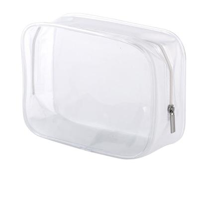 China Alibaba Bestsellers PVC Bagfor Transparent Promotion Clear Color White PVC Zippered Toiletry Pouch Portable Cosmetic Makeup Carry Pouch Bag for Vacation, Bathroom and Organization for sale