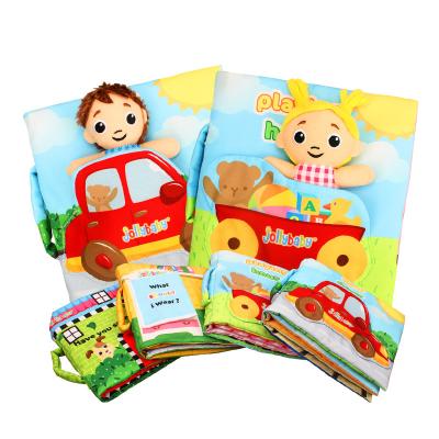 China Jollybaby Baby Hide And Seek Cloth Quiet Book Stuffed Education Cognitive Book for sale