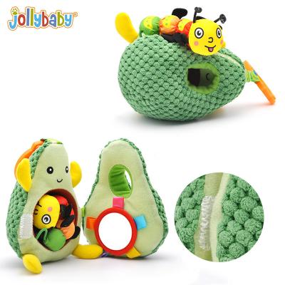 China Shaking Ring Jollybaby Strawberry Fruit Avocado Apple Pineapple Hanging Bell Customized Plush Shaking Ring Rattle Doll Soft Toy for sale